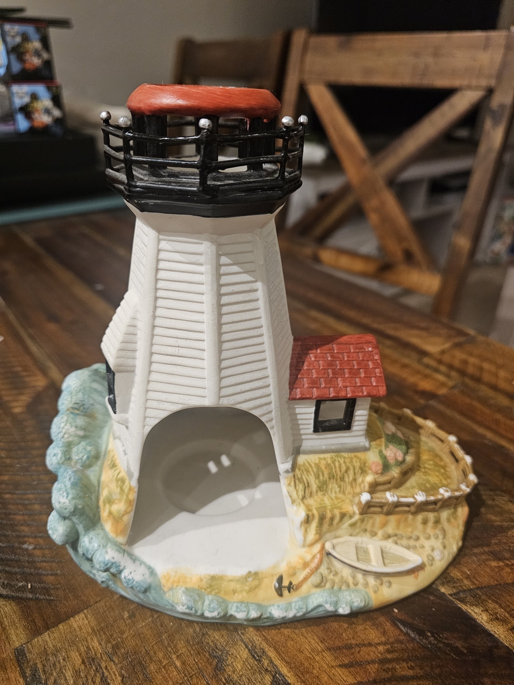 2003 PartyLite "Plymouth Light Massachusetts 1769" Porcelain Tealight Holder